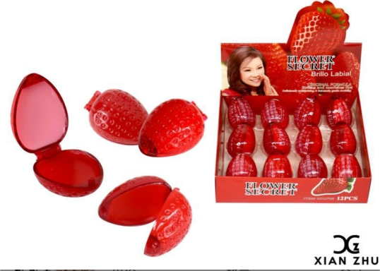 Pack 12 Unid Labial Brillo Frutilla Balsamo Transparente