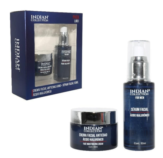 Serum facial y crema antiagurras para hombre